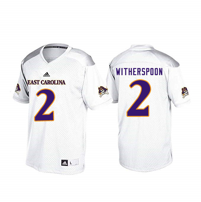 Men #2 Michael Witherspoon ECU Pirates College Football Jerseys Sale-White